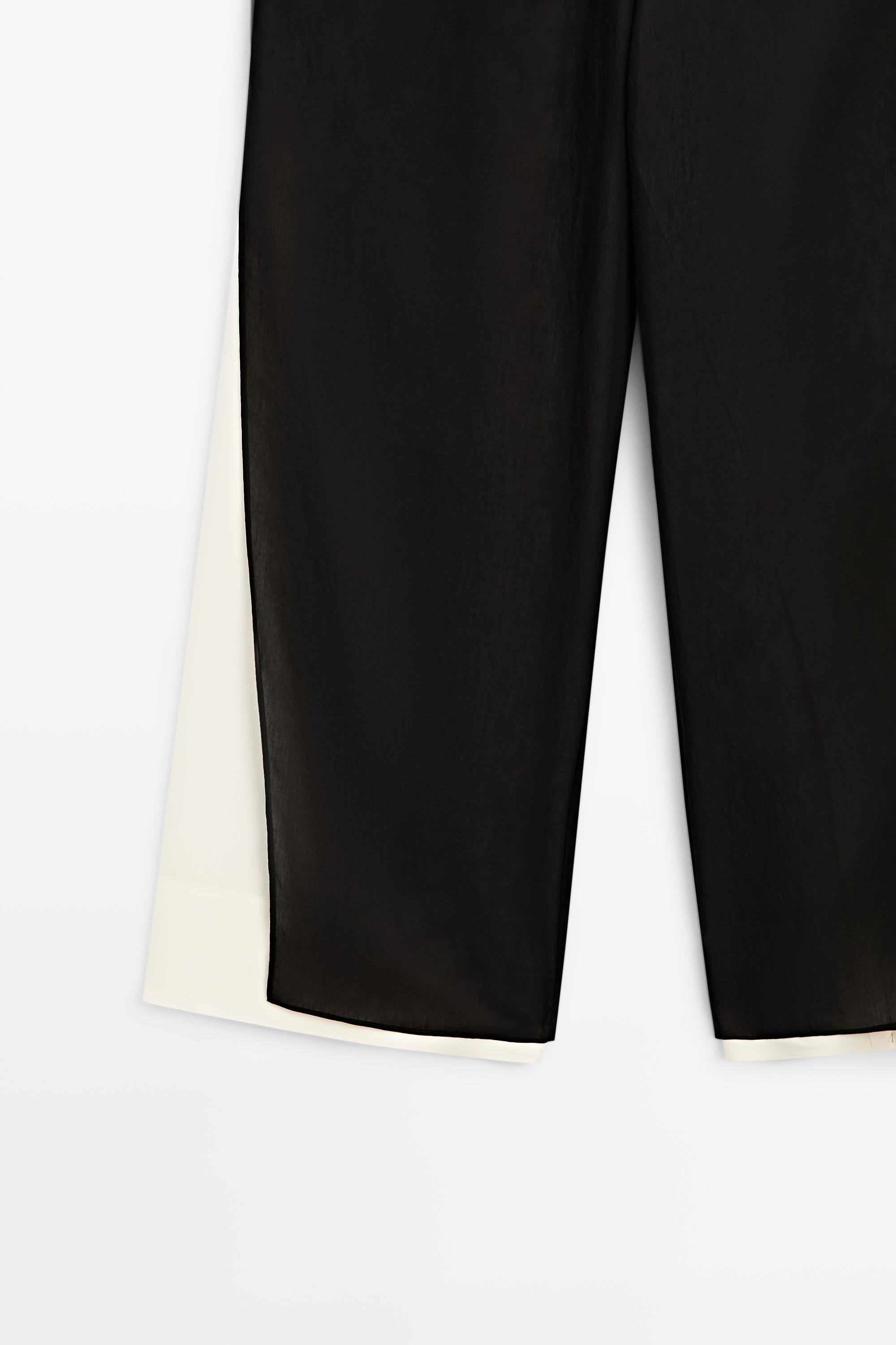 Flowing wide-leg pants with darts - co-ord
