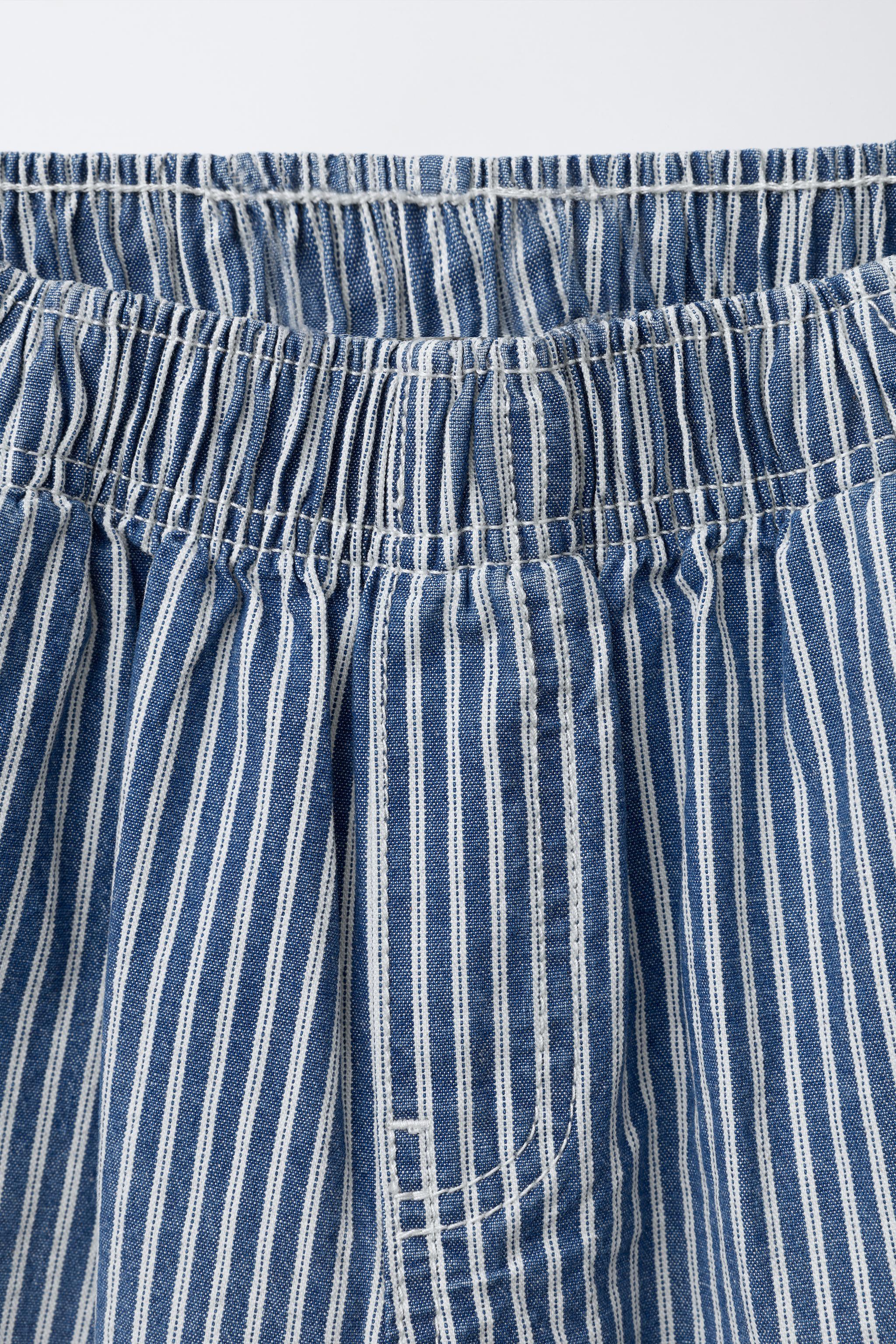 【DEARMINE】Stripe Balloon Denim Pants STRIPED BALLOON DENIM PANTS - Blue | ZARA United States
