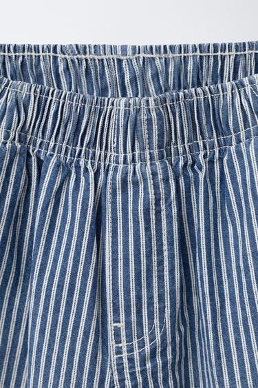 STRIPED BALLOON DENIM TROUSERS - Blue by Zara - Image 2