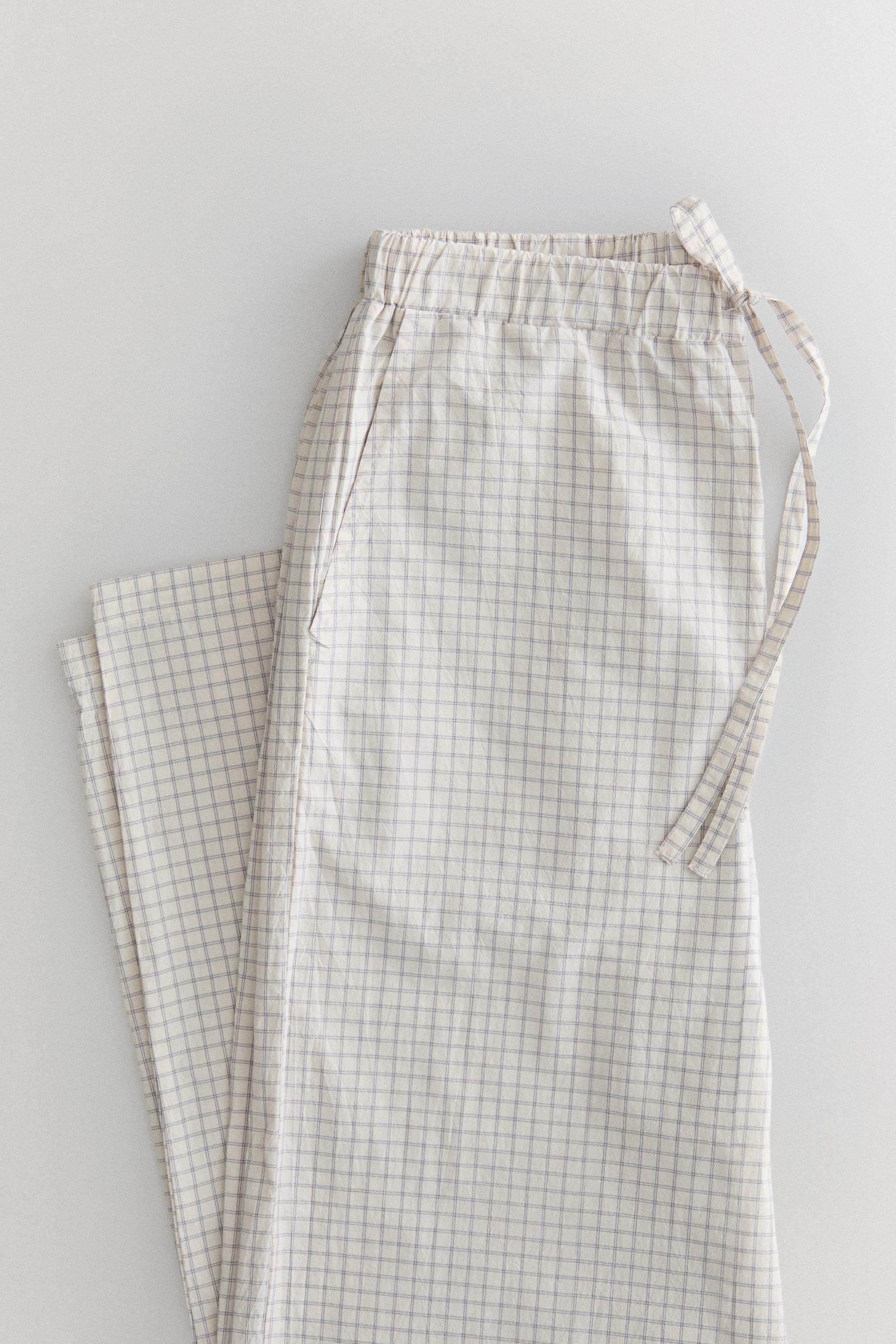 COTTON CHECK TROUSERS