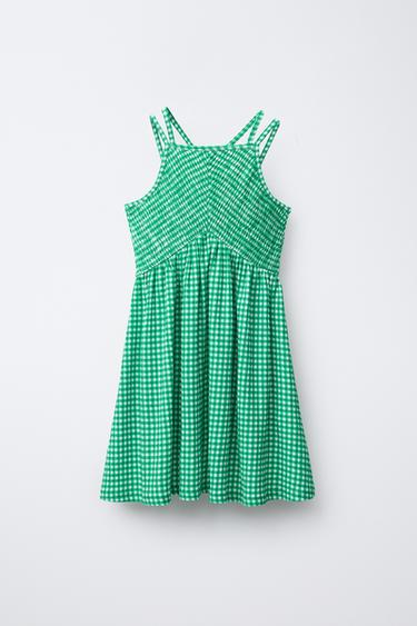 CHECK TEXTURED DRESS - Light green by Zara