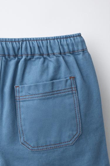 SHORT SURPIQÛRES CONTRASTANTES - Bleu de Zara - Image 3