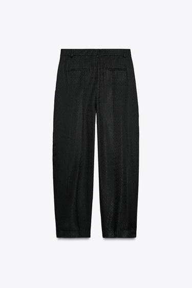 JACQUARD PLEATED TROUSERS ZW COLLECTION - Black by Zara - Image 5