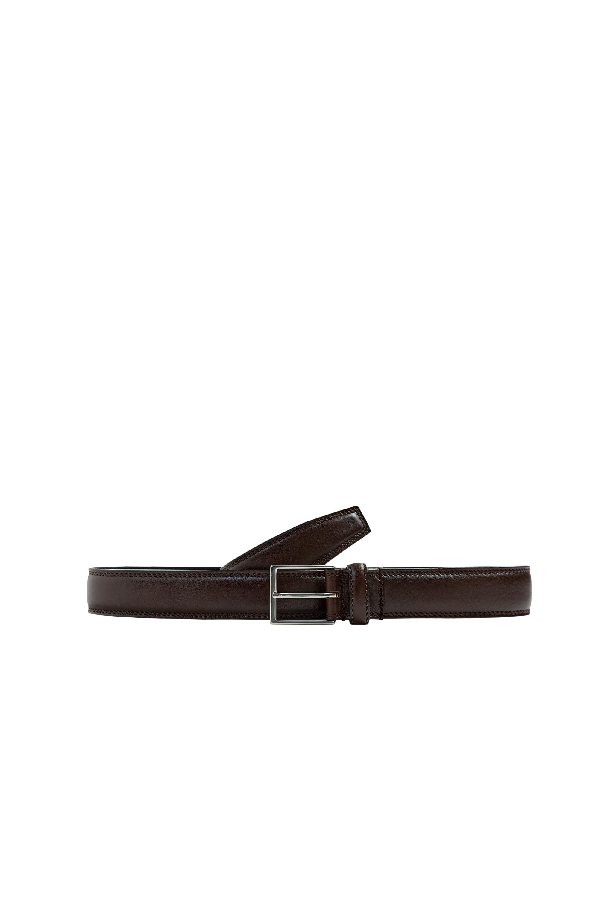 Zara - Leather Dress Belt - Brown - 36 (Us 36) - Man Zara - Leather Dress Belt - Brown - 36 (Us 36) - Man