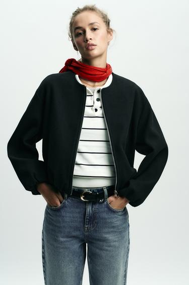 CAZADORA BOMBER SOFT - Negro de Zara