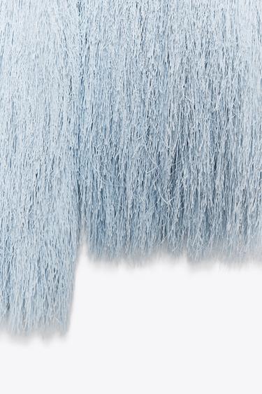 FRINGED JACKET - Light blue by Zara - Image 8