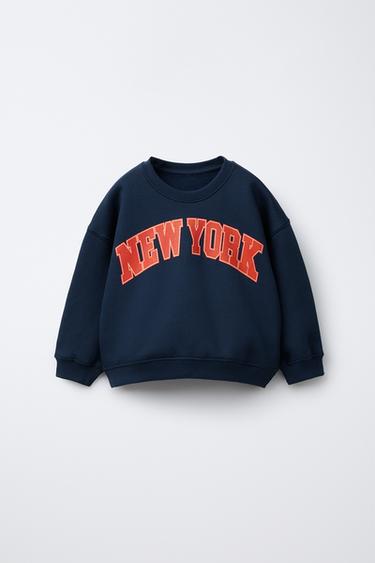Zara PRINTED SWEATSHIRT - Blue