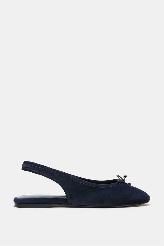 BOW SLINGBACK BALLET FLATS - Blue by Zara - Image 0