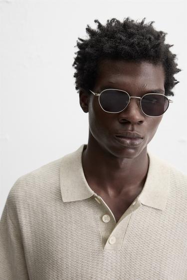 TEXTURED KNIT POLO SHIRT - Beige by Zara - Image 4