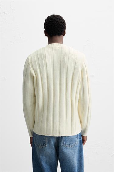 RIBBED TEXTURED SWEATER - Ecru by Zara - Image 2