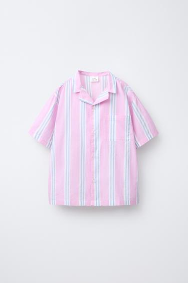 6-14 YEARS/STRIPED SHIRT AND BERMUDA PYJAMAS - Pink by Zara - Image 1