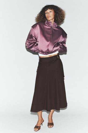 Zara PUFFER JACKET WITH MARKED SHOULDERS - Lilac - Image 0