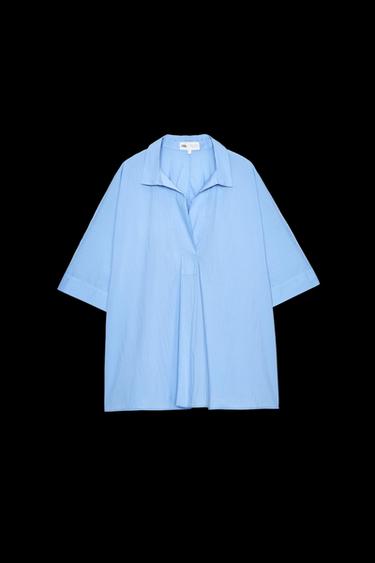Zara OVERSIZE SHIRT ZW COLLECTION - Blue