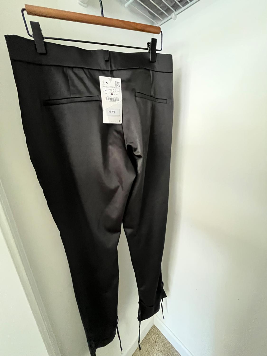 SATIN EFFECT TIE PANTS - Image 2