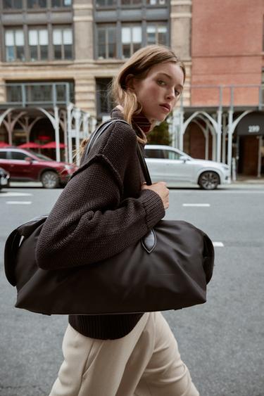 NYLON ELONGATED CITY BAG - Grey by Zara