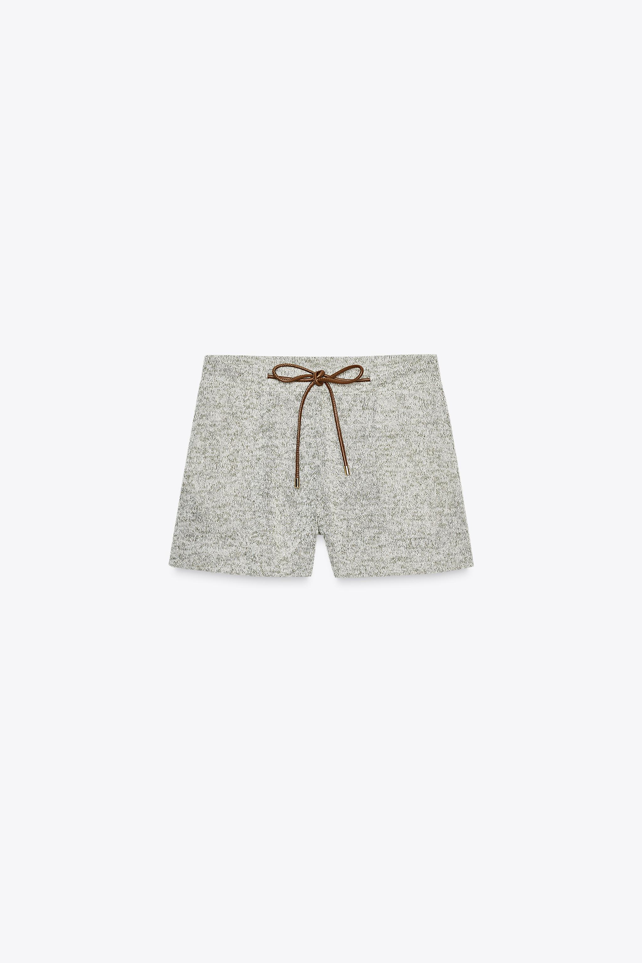 RUSTIC BERMUDA SHORTS WITH BELT - Green / Ecru | ZARA Singapore