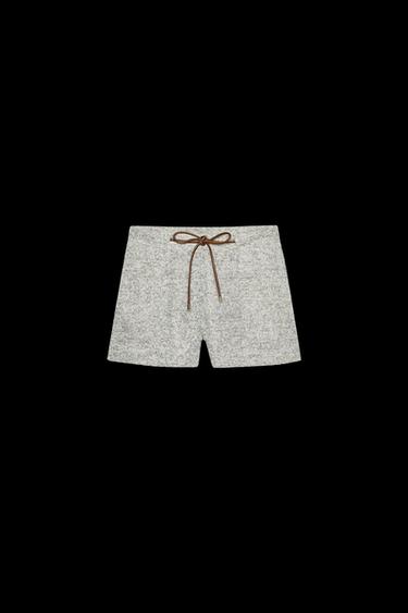 RUSTIC BERMUDA SHORTS WITH BELT - Green / Ecru by Zara - Image 0