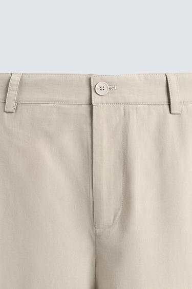 PANTALON FLUIDE À PLIS - Écru de Zara - Image 7