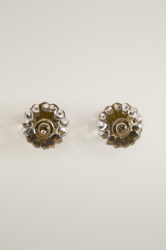 PACK OF ACRYLIC FLOWER DOOR KNOBS (PACK OF 2) - Transparent by Zara - Image 0