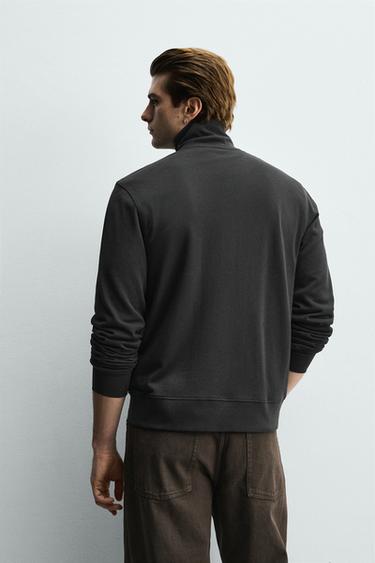 SWEAT REGULAR FIT ZIPPÉ - Gris anthracite de Zara - Image 2