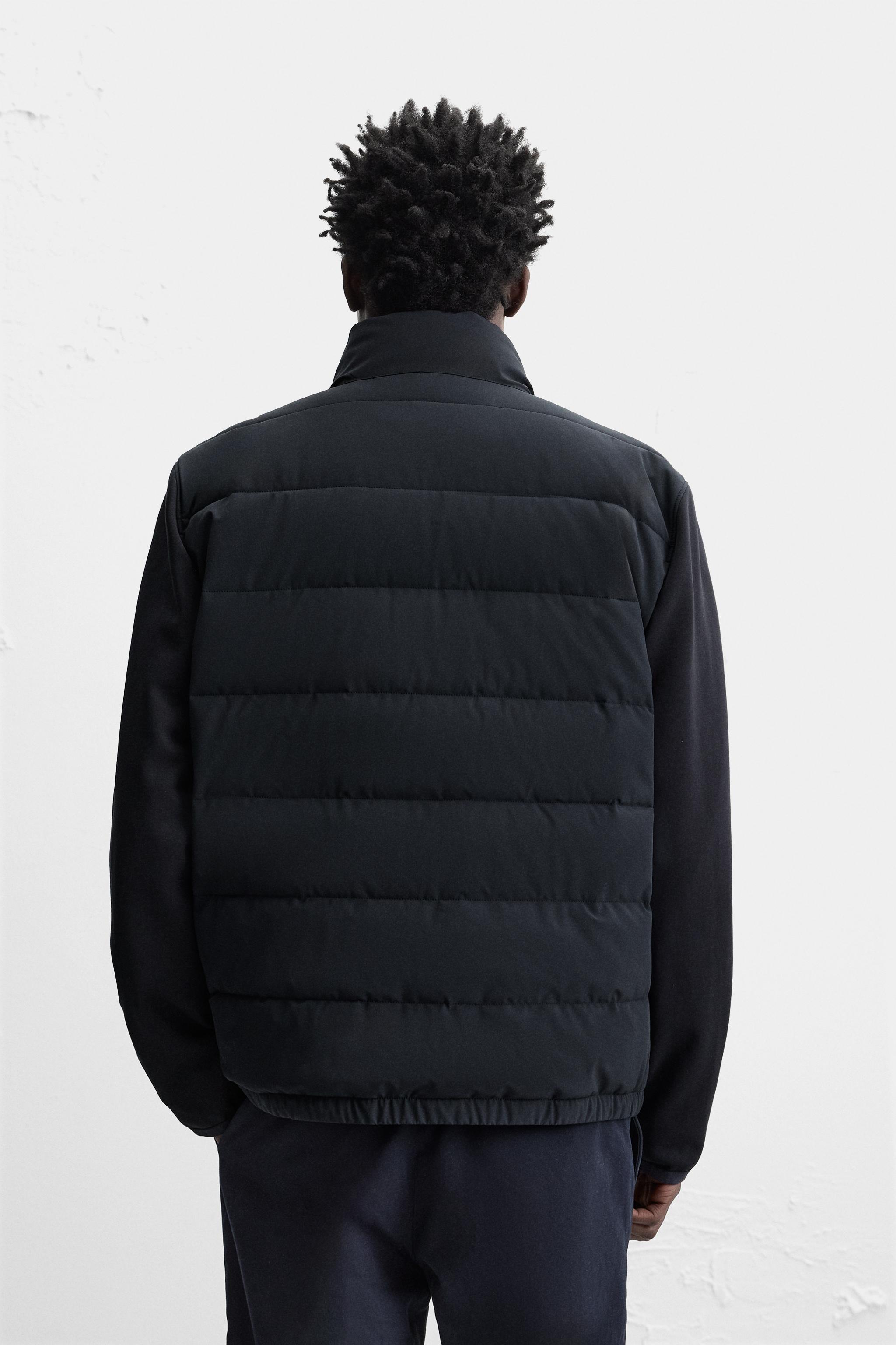 ZARA - 【完売品】ZARAコンビ素材キルティングジャケット XS