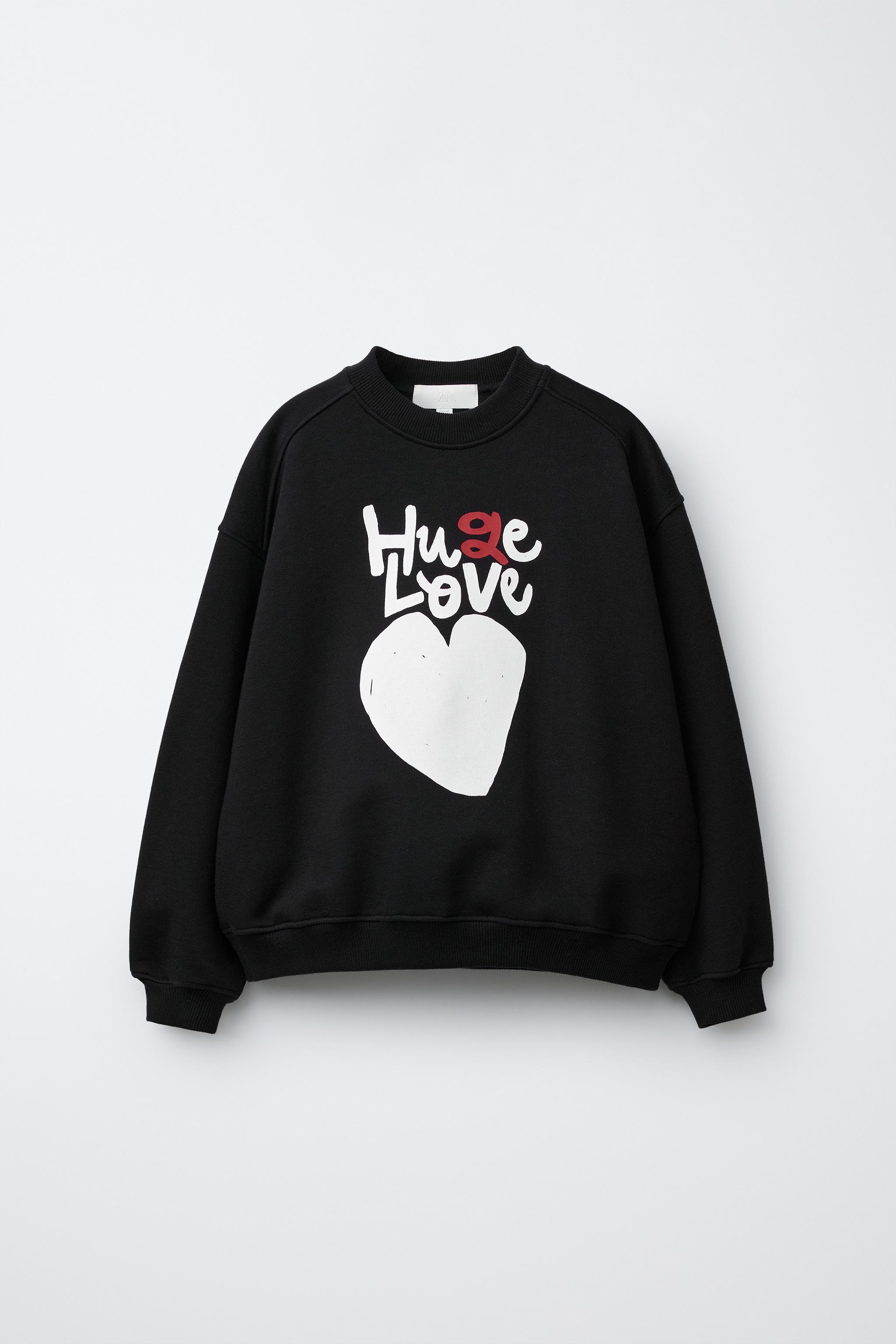 HEART SWEATSHIRT - Black | ZARA United States