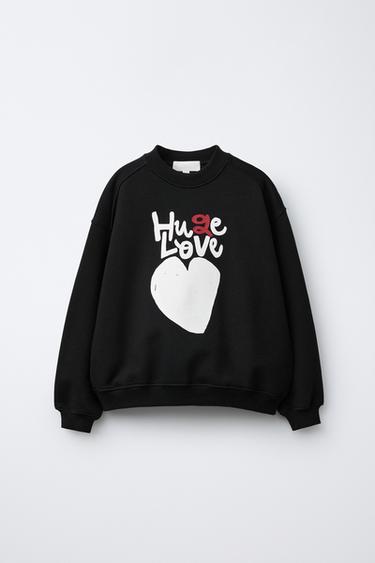 HEART SWEATSHIRT - Black by Zara - Image 0