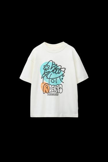 GRAFFITI-T-SHIRT - Cremefarben von Zara
