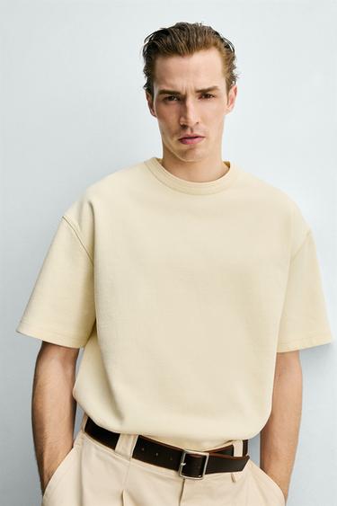RELAXED FIT SHORT SLEEVE SWEATSHIRT - Mid-yellow by Zara - Image 4