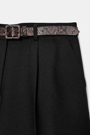 SHORT LONG AVEC CEINTURE - Noir de Zara - Image 7