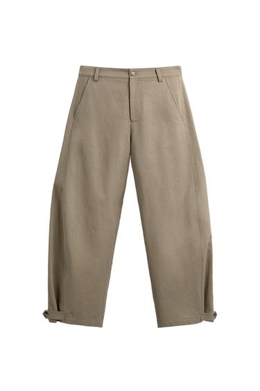 PANTALÓN RELAXED FIT BAJO AJUSTABLE - Tostado de Zara