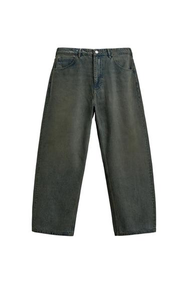 LOOSE FIT JEANS - Blue / Green by Zara