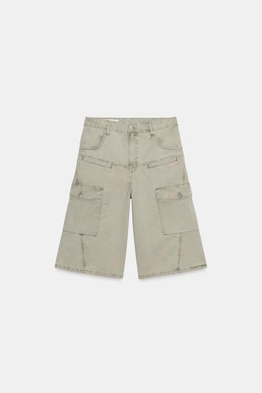 Zara 工裝短褲 - 淺卡其色 - 圖片 0