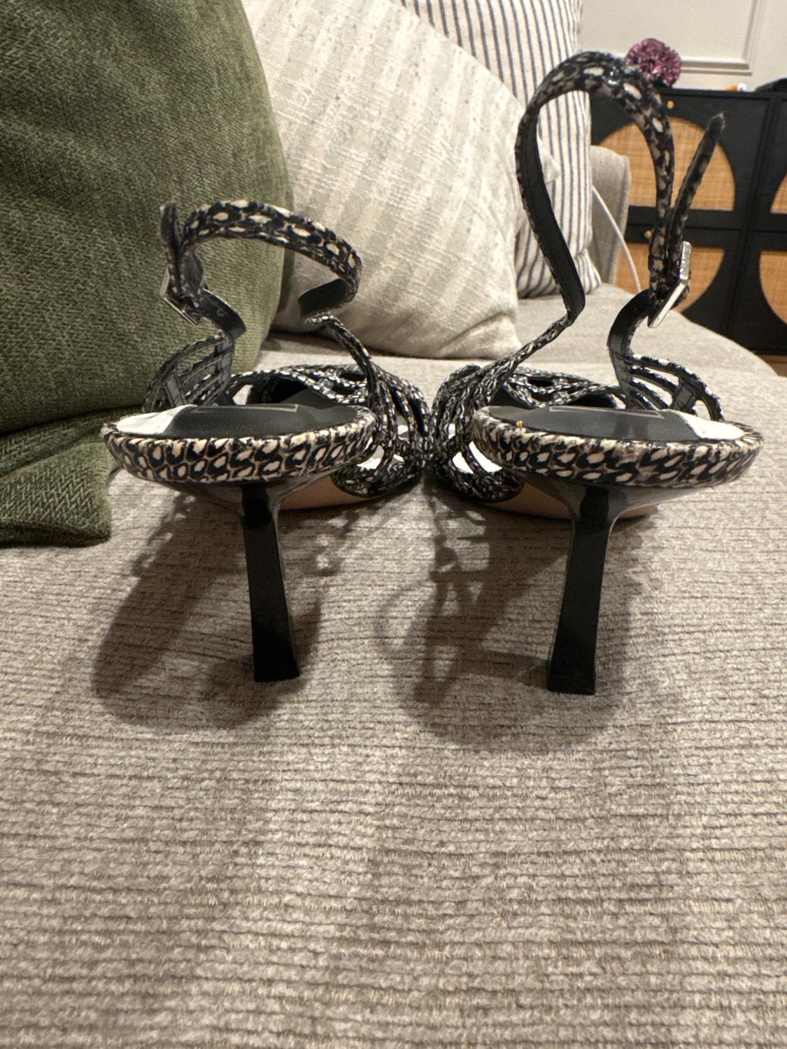 SNAKE PRINT SLING BACK KITTEN HEELS - Image 7