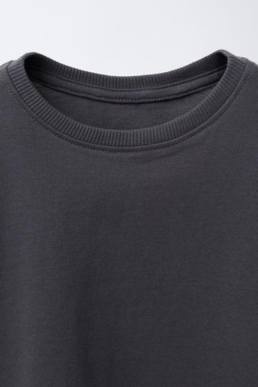 LOT DE TROIS T-SHIRTS UNIS ET À RAYURES - Gris de Zara - Image 3