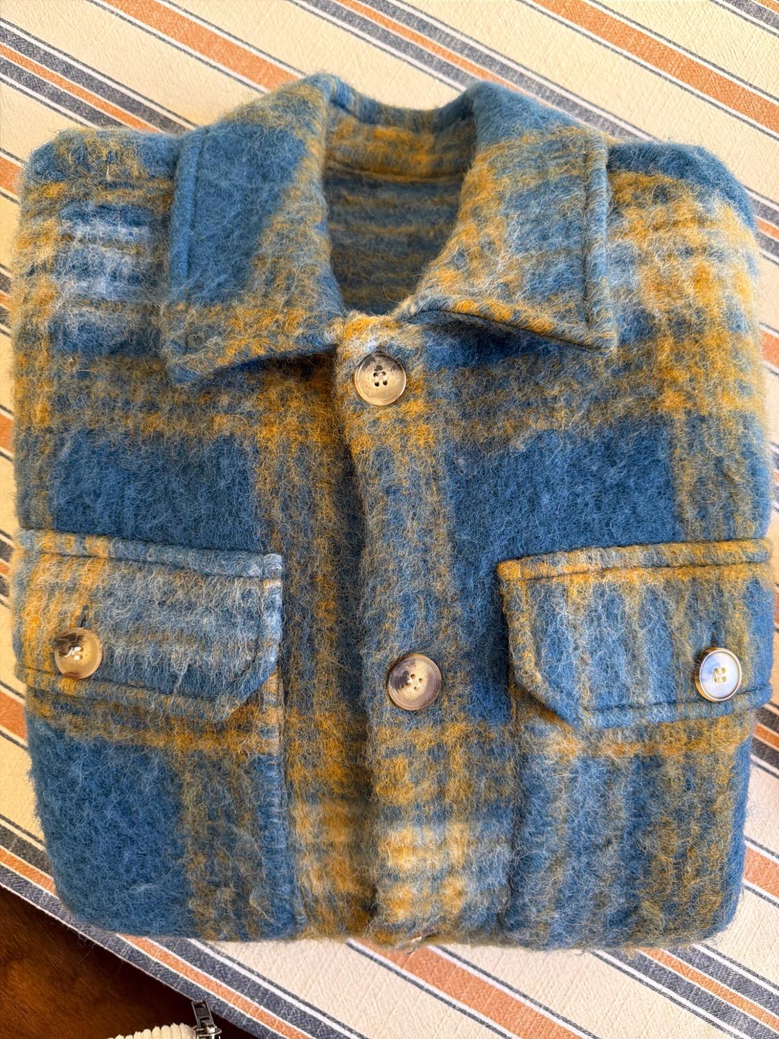 WOOL BLEND WAFFLE KNIT OVERSHIRT - Image 3