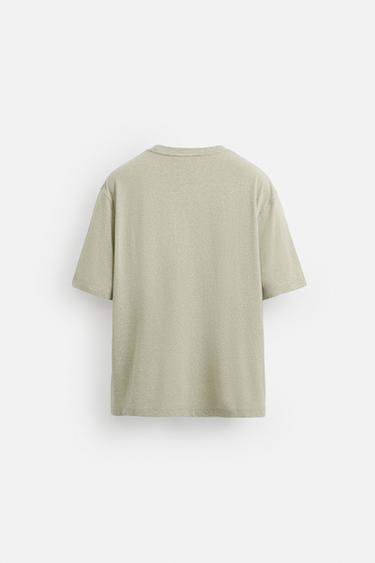 T-SHIRT STRUCTURÉ - Vert chiné de Zara - Image 6