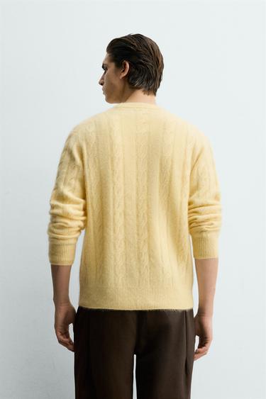 BRUSHED CABLE-KNIT TEXTURED JUMPER - Butter by Zara - Image 2