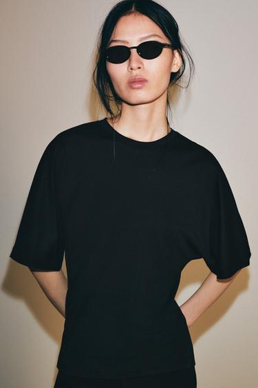 Zara SUPIMA® SLIM FIT T-SHIRT - Black