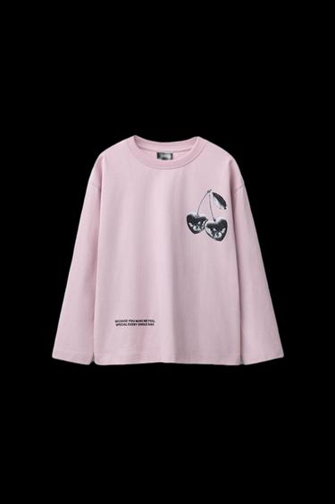 CHERRY PRINT T-SHIRT - Pink by Zara - Image 0