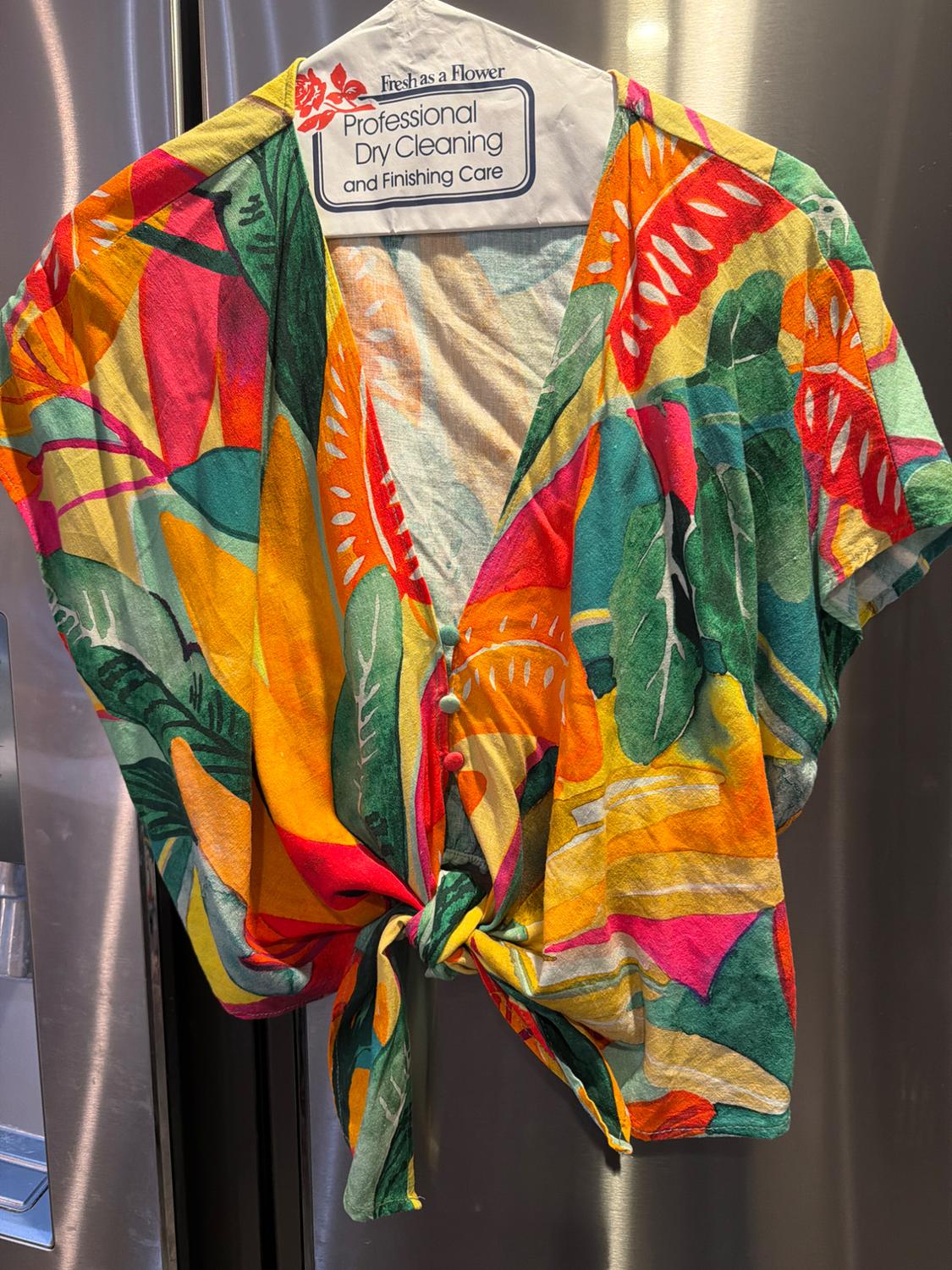 TROPICAL PRINT LINEN BLEND SHIRT - Image 3