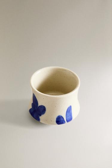 CERAMIC MINI MUG WITH PAINTED MOTIFS - Ecru by Zara - Image 1