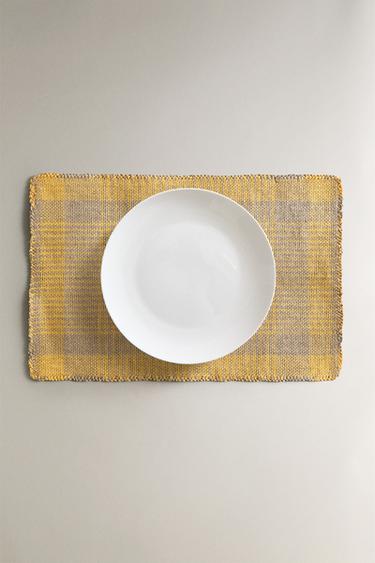 CHECKED PAPER PLACEMAT - Yellow by Zara - Image 4