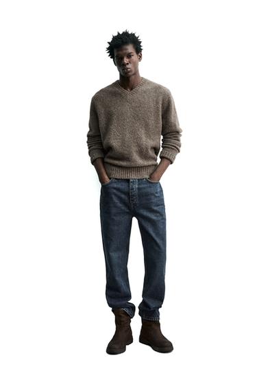 PULL EN MAILLE AVEC FIBRE DE YAK - Vison chiné de Zara