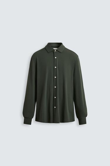 CAMISA ELÁSTICA ESTRUCTURA - Botella de Zara