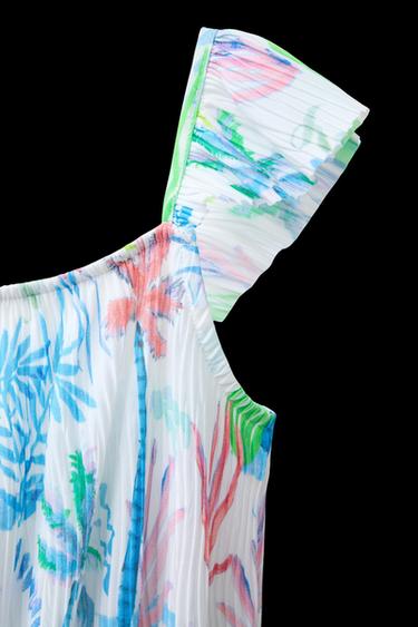 PRINTED PLEATED JUMPSUIT - Blue by Zara