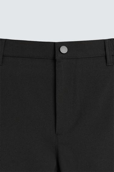 Zara SLIM FIT STRETCH PANTS - Black