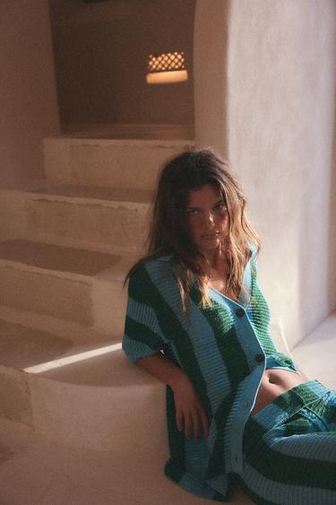 STRIPED KNIT POLO SHIRT - striped by Zara