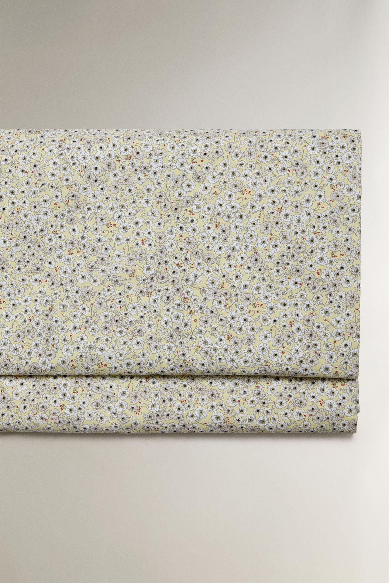 KIDS' FLORAL FLAT SHEET — Lime green
