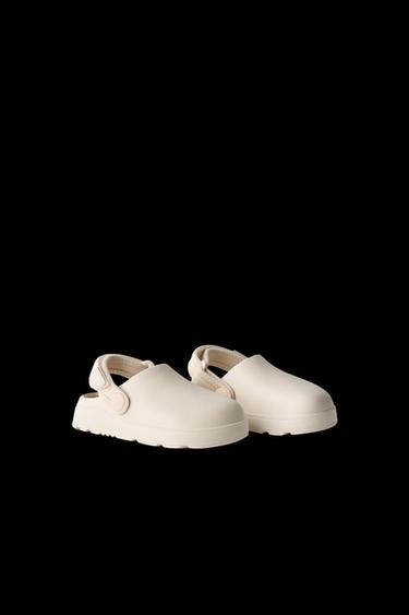 RUBBERISED CLOGS - Ecru White by Zara